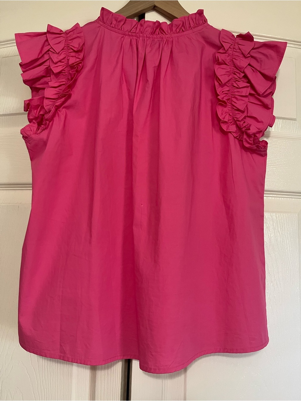 PINCH Pink Ruffle Sleeve Top With Front Tie - Picture 2 of 4